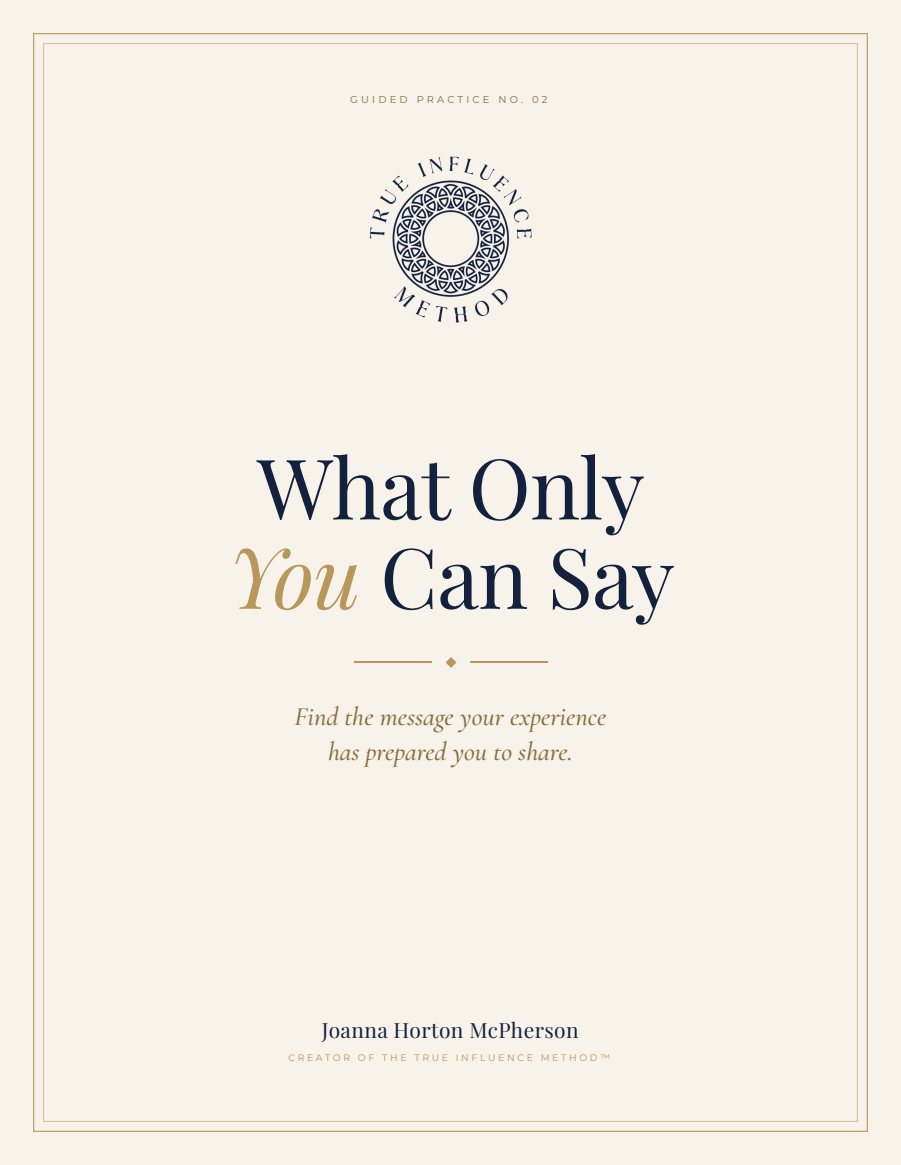Cover of What Only You Can Say